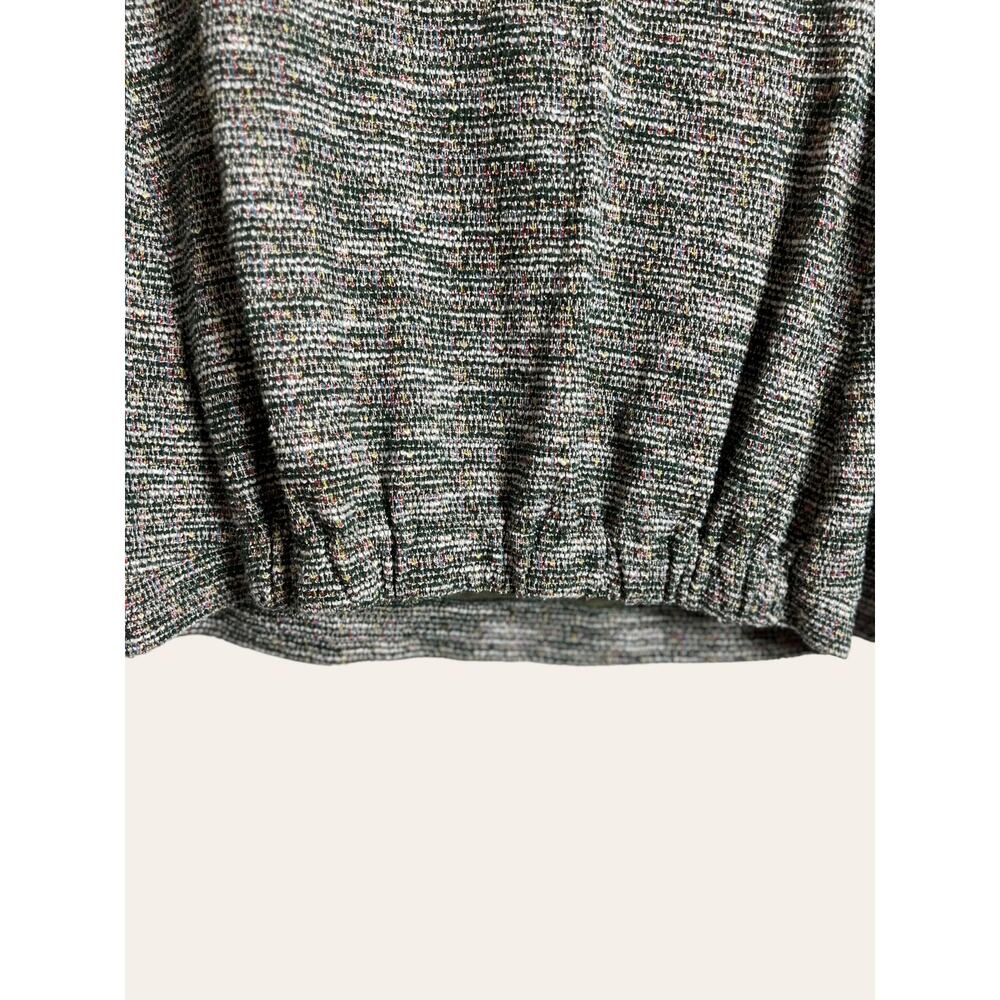 LOFT Boucle Multicolor Green Crewneck Long Sleeve Pullover Sweater Size Small - Picture 5 of 7